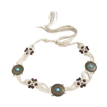 Flax Rope Belt with Knots and Inlays for Daily Life Anniversaries Grad