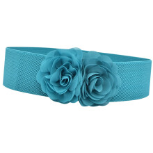 Elastic Waist Belt Corset Belt Big Flower Chunky Dress Belt Women Wide
