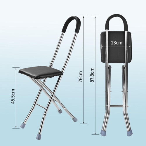 Folding Cane Seat Comfortable Handle Cane Chair for Camping Elderly Se 1