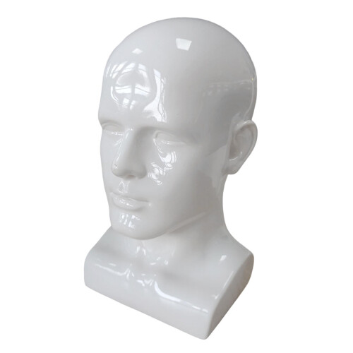 Men Mannequin Head PVC Display Stand Accessory for Salon Display gloss