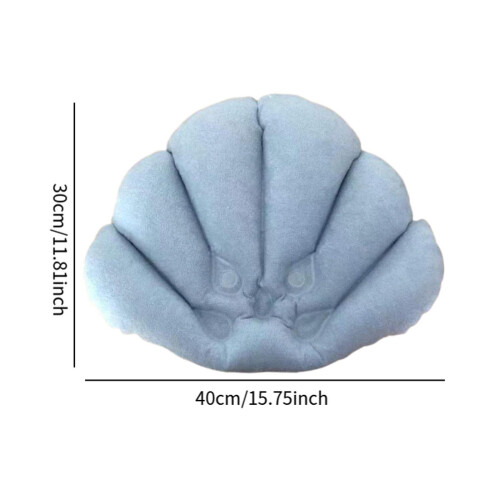 Inflatable Bath Pillow Nonslip Waterproof Shell Shaped for Bathroom Ho 1