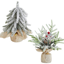 Battery Operated Christmas Tree With Snow Flocking Design, Warm White LED Lights And Timer, Mini Tabletop Tree For Easy Holiday Decorating Indoors Or