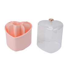 8Pcs Pink Makeup Brushes Set with Rotating Organizer 24.5x12.5cm
