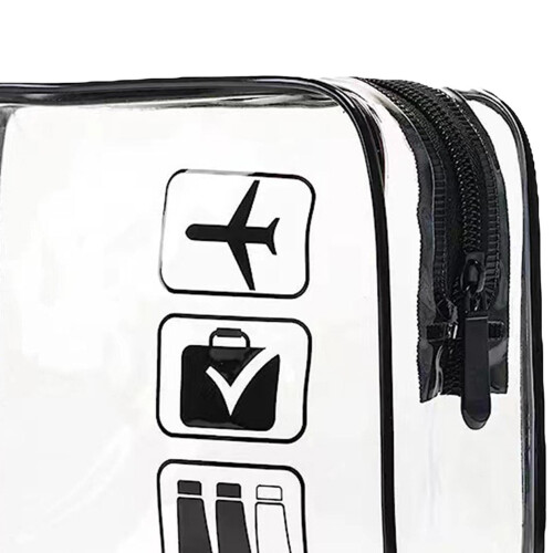 Clear Makeup Bag Bag for Essentials Traveling Bathroom Black 2