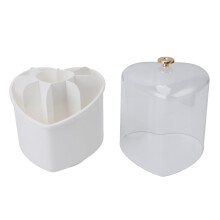 8Pcs Rotating Makeup Brush Set with Clear Lid Organizer, White, 24.5x12.5cm