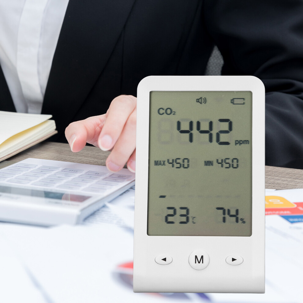 High Accuracy CO2 Monitor Thermometer Hygrometer with Alarm, 400-5000 ppm