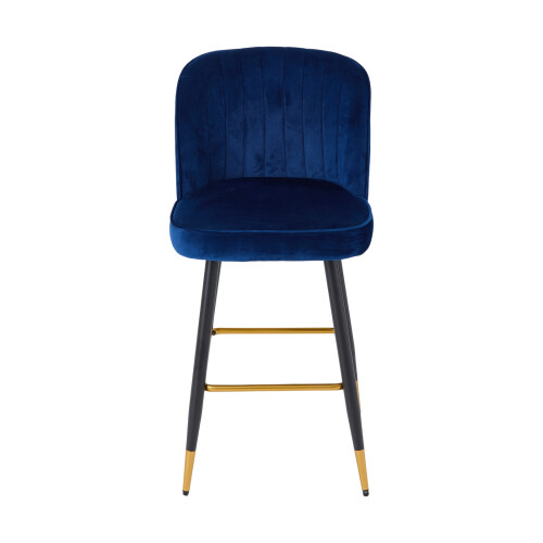 Living And Home Set of 2 Upholstered Bar Stools, Blue 2