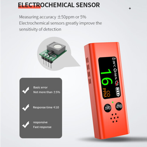 3in1 Air Quality Tester - Digital CO, Temp, Humidity, TFT Display 2
