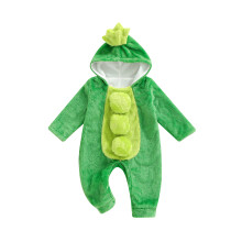 (12-18 Months, Green) Salopetă de pluș pentru bebeluși, iarnă, cu mânecă lungă și glugă, costum de zăpadă