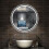 Round black bluetooth bathroom mirror with 3 colour lights clock 1