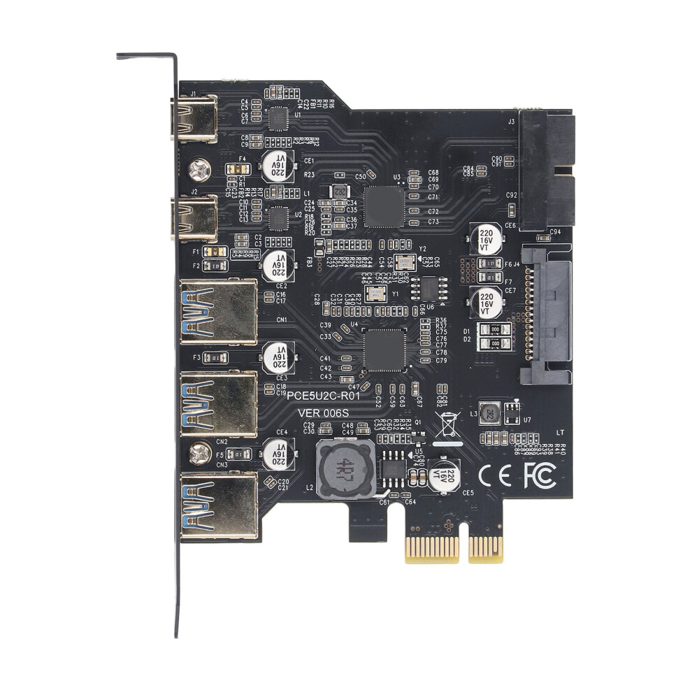 Pcie To Usb 3.2 Gen 1 Expansion Card 5Gbps 5-Port Pci Express For Win Mac Linux 8761385666022