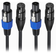 2X Speakon-Stecker auf XLR-Buchse, Speakon-Stecker auf XLR-Buchse, Audio-Verlängerungskabel - Pro DJ PA Gig Bühnenmikrofon