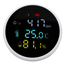 Portable CO2 Monitor 400‑5000PPM with Temp & Humidity Alarm