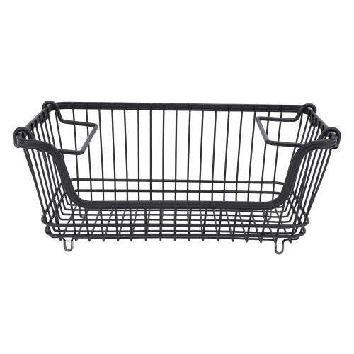 Open Front Wire Storage Bin for Freezers Stackable with Foldable Handle 15L 2