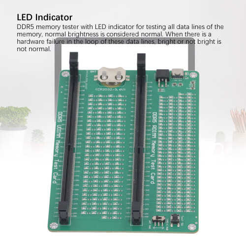 Testeur de mémoire DDR5 PCB de bureau, verte, R/UDIMM 2