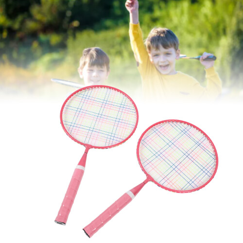 Set di racchette da badminton rosa per bambini con 3 volani 2