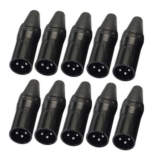 50pcs DIY 3Pin XLR Adapter Socket XLR Aviation Connector Welding  Microphone Cable Connector(Male) 1