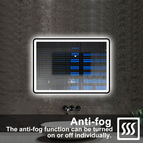 Bluetooth led bathroom mirror 60x80cm black 2