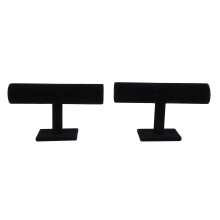 T Bar Jewelry Organizer 2pcs Black T-Shaped Display Stand for Retail & Storage