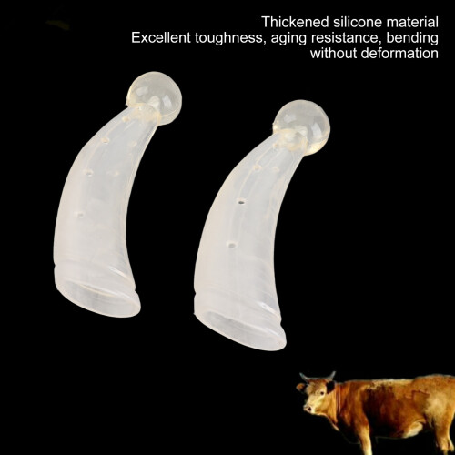 Protecteurs de cornes de vache en silicone Paire 21x8cm 2-pinces 2