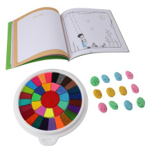 Kinder Fingerfarben-Set mit Buch, Mehrfarben-Waschstempel mit Stempelkissen & Siegelabdeckung