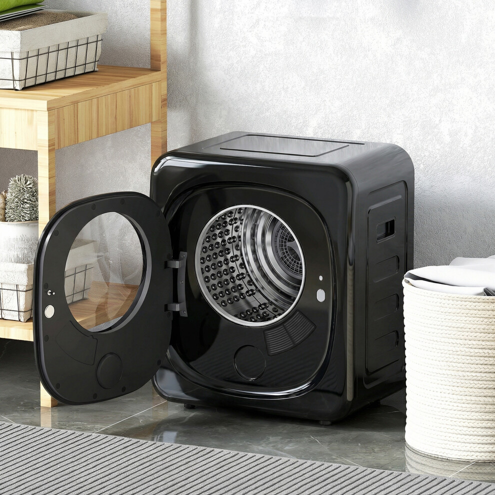 Homcom Compact Dryer Machine With 5 Modes, 4Kg Small Tumble Dryer, Black