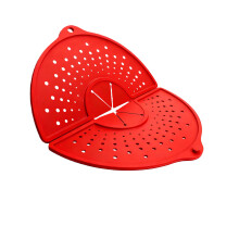 Splatter Cover, Dishwasher Safe Foldable Oil Splash Cover,-Red