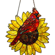 Acryl-Fensterbehänge, Vögel, Sonnenblumen,-15cm Typ 1