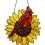 Attrape-soleil en acrylique, oiseaux, tournesols,-15cm type 1 1