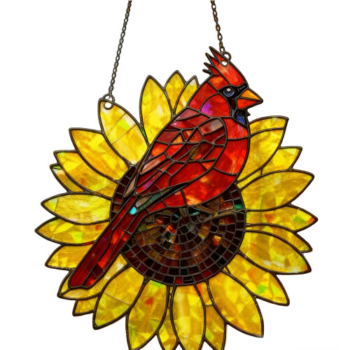Attrape-soleil en acrylique, oiseaux, tournesols,-15cm type 1