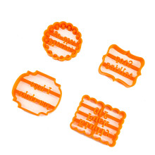 4Pcs Funny Cookie Cutters Set, Plastic Biscuit Moulds for Home Baking