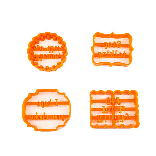 4Pcs Funny Cookie Cutters Set, Plastic Biscuit Moulds for Home Baking 1