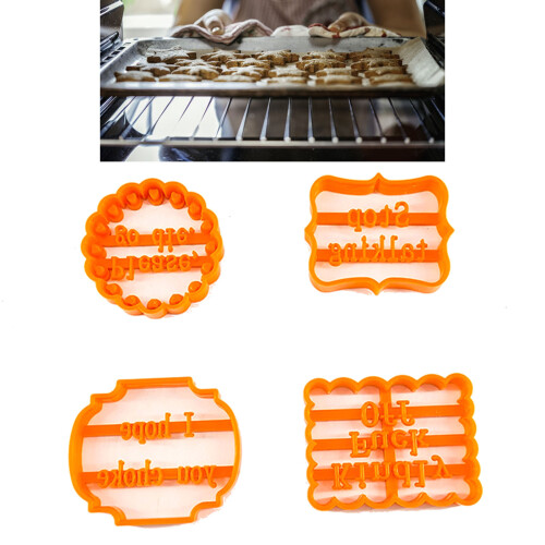 4Pcs Funny Cookie Cutters Set Plastic Moulds for Baking, Home DIY 2