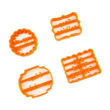 4Pcs Funny Cookie Cutters Set Plastic Moulds for Baking, Home DIY