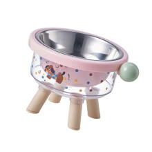 Elevated Dog Bowl Stand With Feeders Dishes For Most Dog-Pink