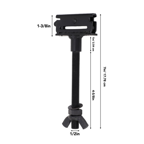 Support de pneu de secours E-Track de 7 pouces noir zingué 1