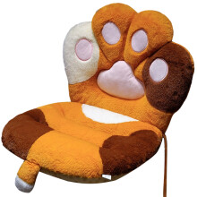 Premium Washable Feline Cartoon Floor Cushion With PP-brown S