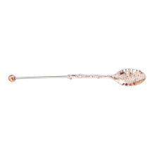 Decorative Beaded Handle Spoon Durable Metal Utensils-Rose Gold