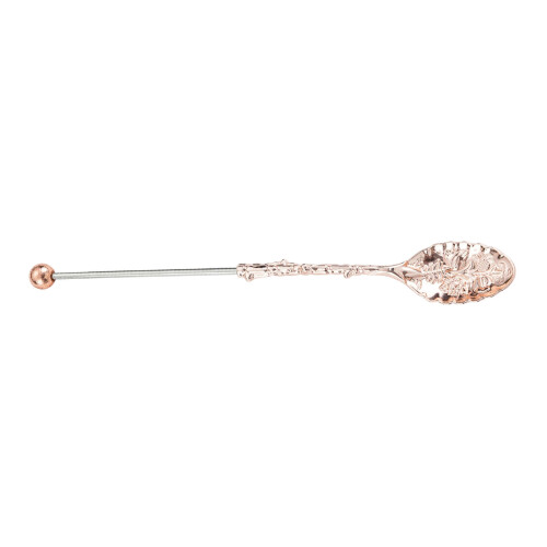 Decorative Beaded Handle Spoon Durable Metal Utensils-Rose Gold
