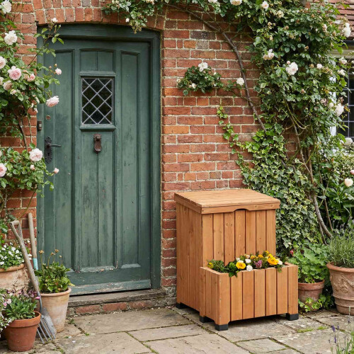 Birchtree BIRCHTREE Parcel Delivery Box with Planter Wood 1