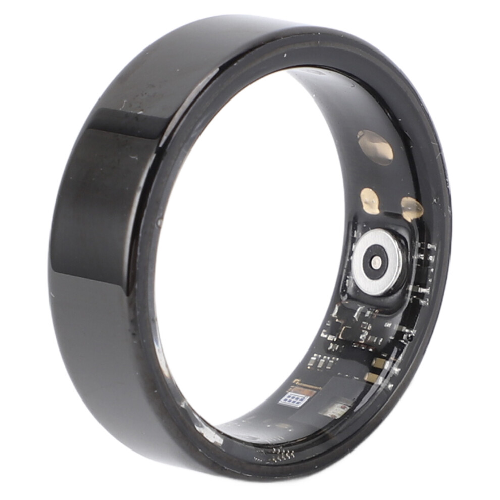 Water-Resistant Smart Health Ring, Stainless Steel, 20Mah Black 8341390909682