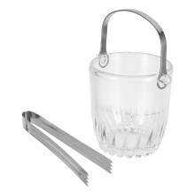 1Set Ice Bucket with Handle and Tongs for Wine and Beer