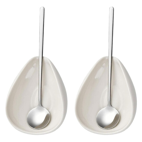 10Sets Ceramic Coffee Scoop and Spoon Rest for Coffee Bar Use