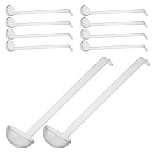 40Pcs Clear Long Handle Plastic Ladle for Soup Salad and Catering Use