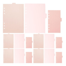 3Sets Pink PP Plastic Binder Dividers for 6 Ring Binders Daily Use