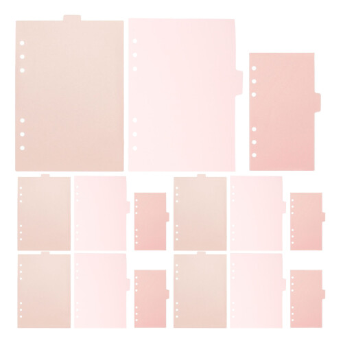 3Sets Pink PP Plastic Binder Dividers for 6 Ring Binders Daily Use