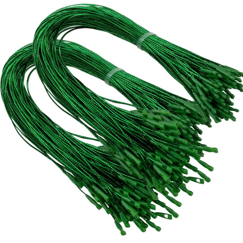200Pcs Ornament Hook Cables Pre Cut String Hangers for-Green
