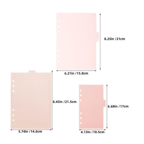 3Sets Pink PP Plastic Binder Dividers for 6 Ring Binders Daily Use 1
