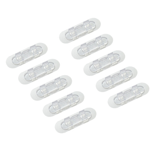 Clips adhesivos para cables 10 piezas S, Acrílico+PP 1