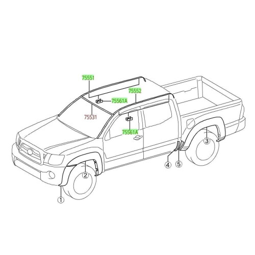 Roof Drip Molding 2Pcs for Tacoma Double Cab